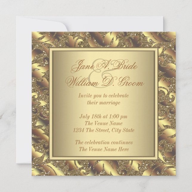 Invitation Mariage en Or Pur (Devant)
