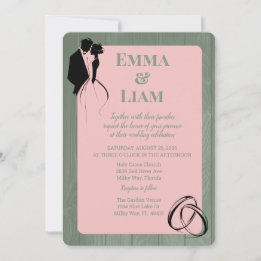 Invitation Mariage en silhouette multicolore rustique