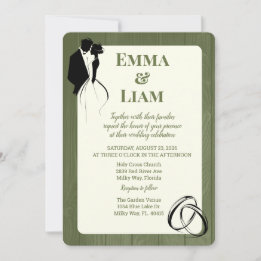 Invitation Mariage en silhouette polychrome ivoire de série