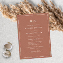 Mariage en terre cuite monogrammée