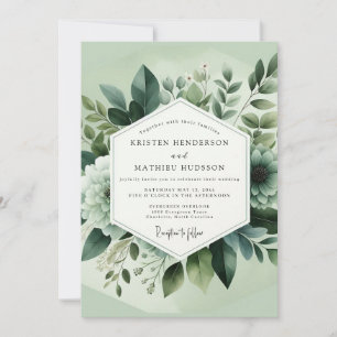 Invitation Mariage Enchanté de Fleur de Sauge Verte