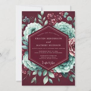 Invitation Mariage Enchanté de Fleurissement de Bourgogne