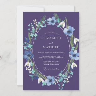 Invitation Mariage Enchanté de l'Hiver Violet