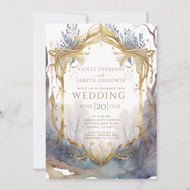 Invitation Mariage Enchanted Forest Portal (Devant)