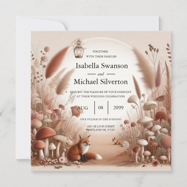 Invitation Mariage Enchanted Forêt d'automne (Devant)