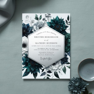 Invitation Mariage Enchantement Botanique Sarcelle