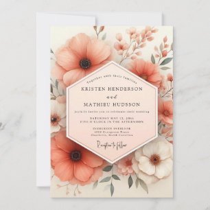 Invitation Mariage Enchantement Fleur de Corail