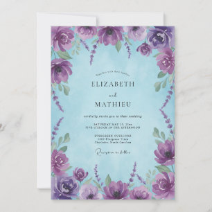 Invitation Mariage Enchantement Floral Améthyste