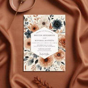 Invitation Mariage Enchantement Floral Terracotta