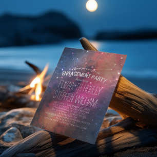 Invitation Mariage Engagement Party Galaxy Star Constellation