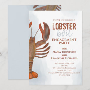 Invitation Mariage Engagement Party Simple Homard Bouille