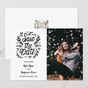 Invitation Mariage Enregistrer la date 2 Photo Typographie bo