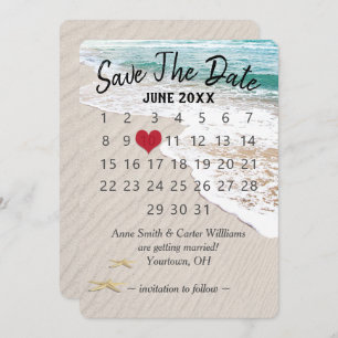 Invitation Mariage Enregistrer la date Calendrier sur Ocean S