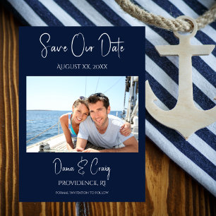 Invitation Mariage Enregistrer La Date Photo Marine Nautique