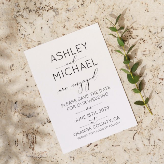 Invitation Mariage Enregistrer la date QR Code noir et blanc (Save the Date for our wedding!  #LoveBegins)