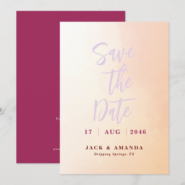 Invitation Mariage époustouflant d'aquarelle romantique Enreg (Devant / Derrière)