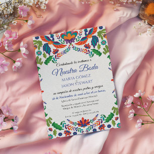 Invitation Mariage Espagnol Boda Botanique Coloré