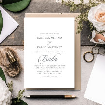 Mariage espagnol calligraphié chic classique