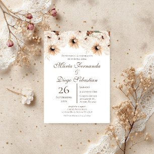 Invitation Mariage Espagnol Floral Bohème