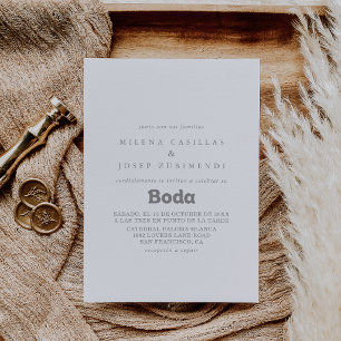 Invitation Mariage espagnol minimal formel élégant