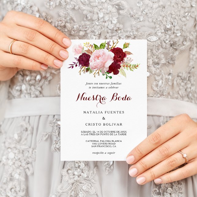 Invitation Mariage espagnol romantique et tropical (Créateur téléchargé)
