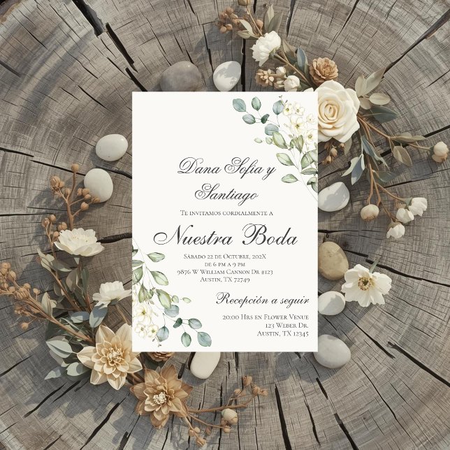 Invitation Mariage espagnol verdoyant (Créateur téléchargé)