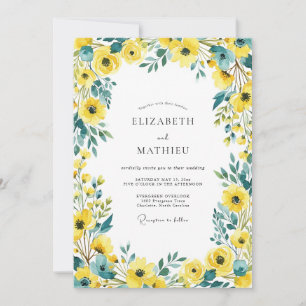 Invitation Mariage Estival Jaune et Joyeux