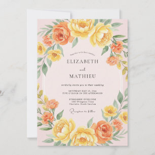Invitation Mariage Estival Jaune Joyeux