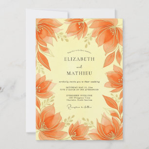 Invitation Mariage Estival Lumineux Orange