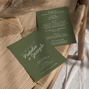 Invitation Mariage Été Moderne Vert Fantaisiste Tout En Un