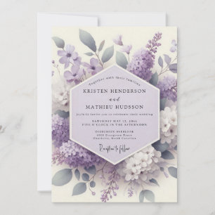 Invitation Mariage Éthéré aux Fleurs de Lilas