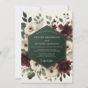 Invitation Mariage Éthéré Bourguignon
