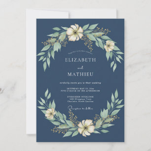 Invitation Mariage Ethéré en Acier aux Feuilles Peintes