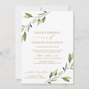 Invitation Mariage Ethereal Fairytale Verdure Vins d'or