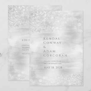 Invitation Mariage étincelant en cristal d'argent