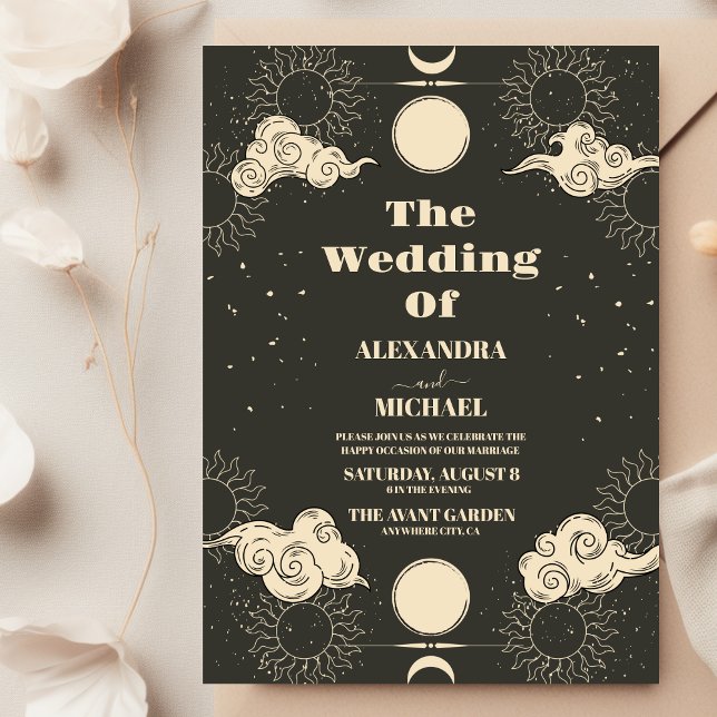 Invitation Mariage étoile céleste Boho Tarot (Créateur téléchargé)