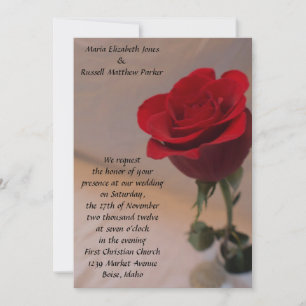 Invitation Mariage étonnant de la Rose rouge