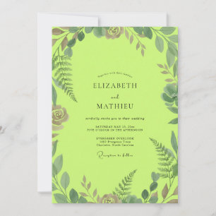 Invitation Mariage Eucalyptus au Feuillage Chartreuse