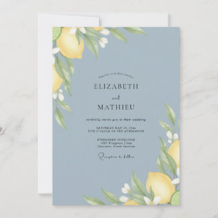Invitation Mariage Eucalyptus au feuillage de citron en acier