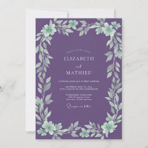 Invitation Mariage Eucalyptus au feuillage de menthe améthyst