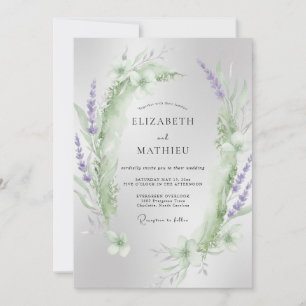 Invitation Mariage Eucalyptus au feuillage de menthe violette