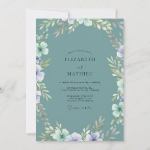 Invitation Mariage Eucalyptus au feuillage de Pervenche Mouss