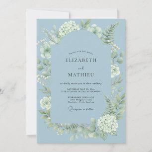 Invitation Mariage Eucalyptus au feuillage de sauge en acier