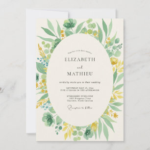 Invitation Mariage Eucalyptus au Feuillage d'Olive Citron