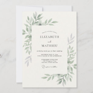 Invitation Mariage Eucalyptus au Feuillage d'Olivier