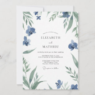 Invitation Mariage Eucalyptus au feuillage gris sage acier