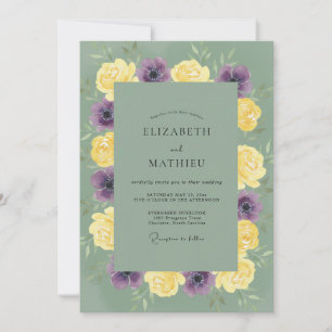 Invitation Mariage Eucalyptus au feuillage jaune pourpre