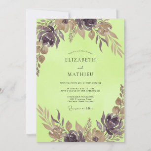Invitation Mariage Eucalyptus au feuillage mauve pistache