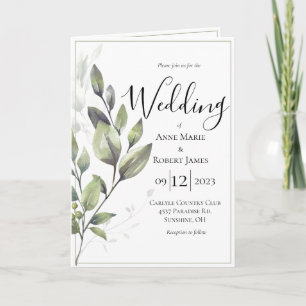 Invitation Mariage Eucalyptus de verdure rustique