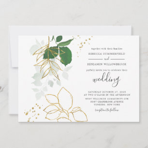 Invitation Mariage Eucalyptus Green Watercolor
